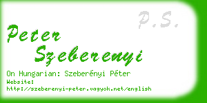 peter szeberenyi business card