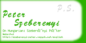 peter szeberenyi business card